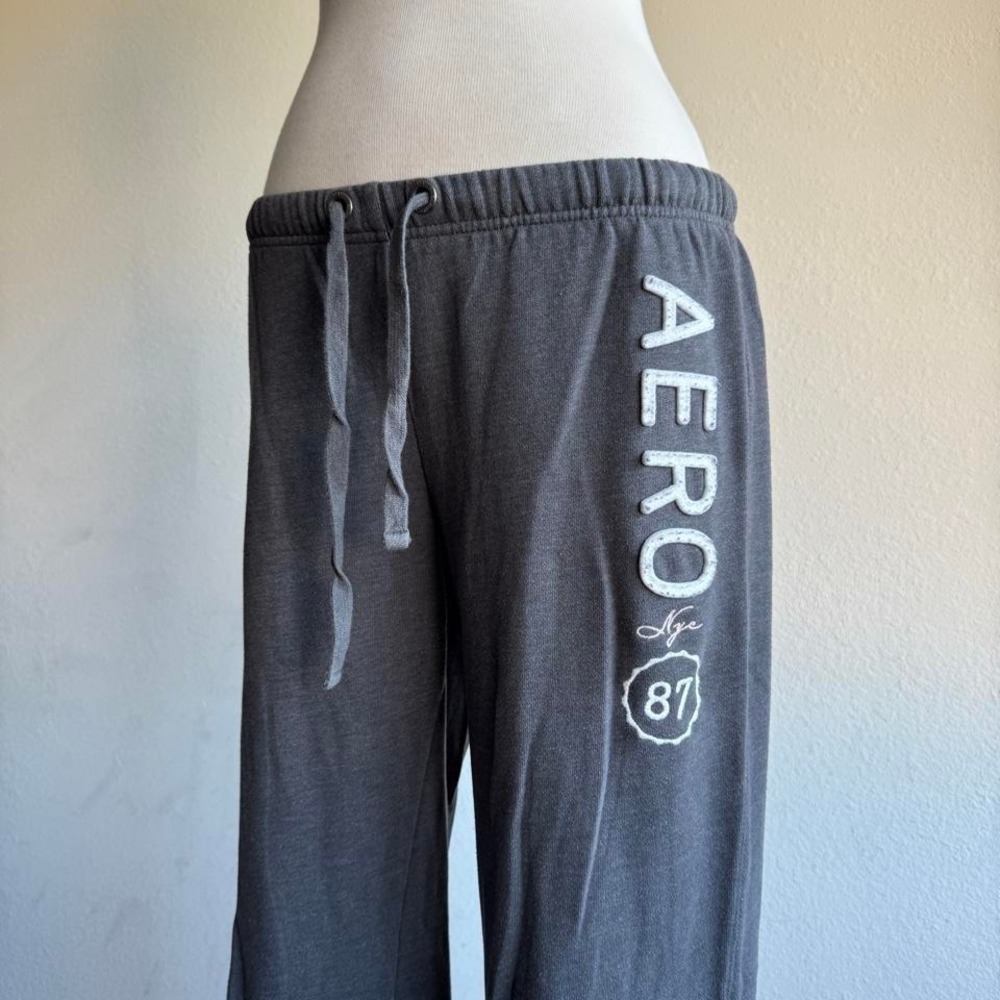 Aeropostale Y2K Charcoal Gray Jogger Sweatpants Drawstring Sz S